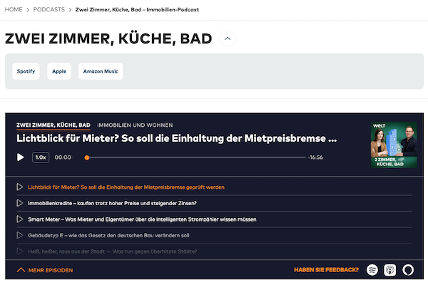 Liquid home Podcast Immobilien - Screenshot https://www.welt.de/podcasts/zwei-zimmer-kueche-bad/