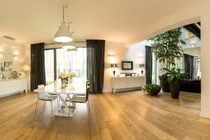 Versicherungen fuer Mieter - modernes Wohnzimmer mit Esstisch