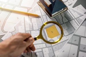 Änderung der Teilungserklärung - Person betrachtet einen Grundriss mit der Lupe