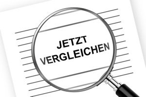 Immobilienteilverkauf Marktupdate 2026 - Lupe über dem Schriftzug Jetzt vergleichen